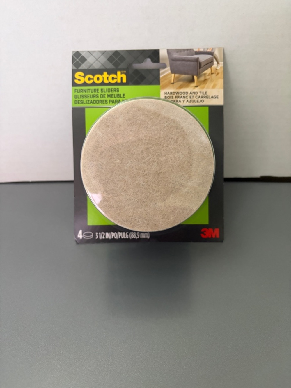 Scotch 3M Beige Felt Furniture Sliders - Pack of 4